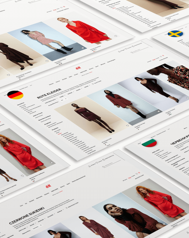 website screenshots in different languages