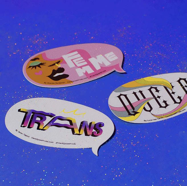 Cant quiet pride queer trans femme sticker