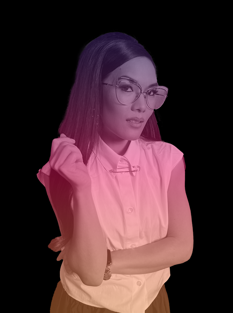 woman on black background