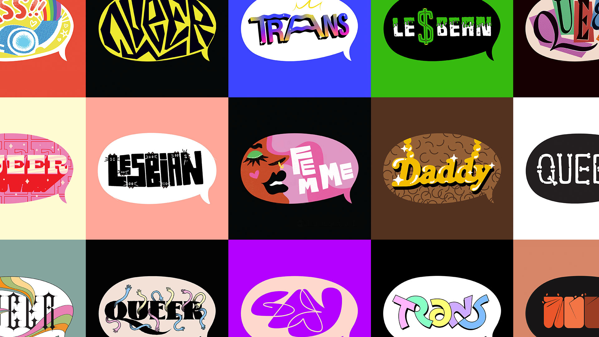 Queer labels mosaic