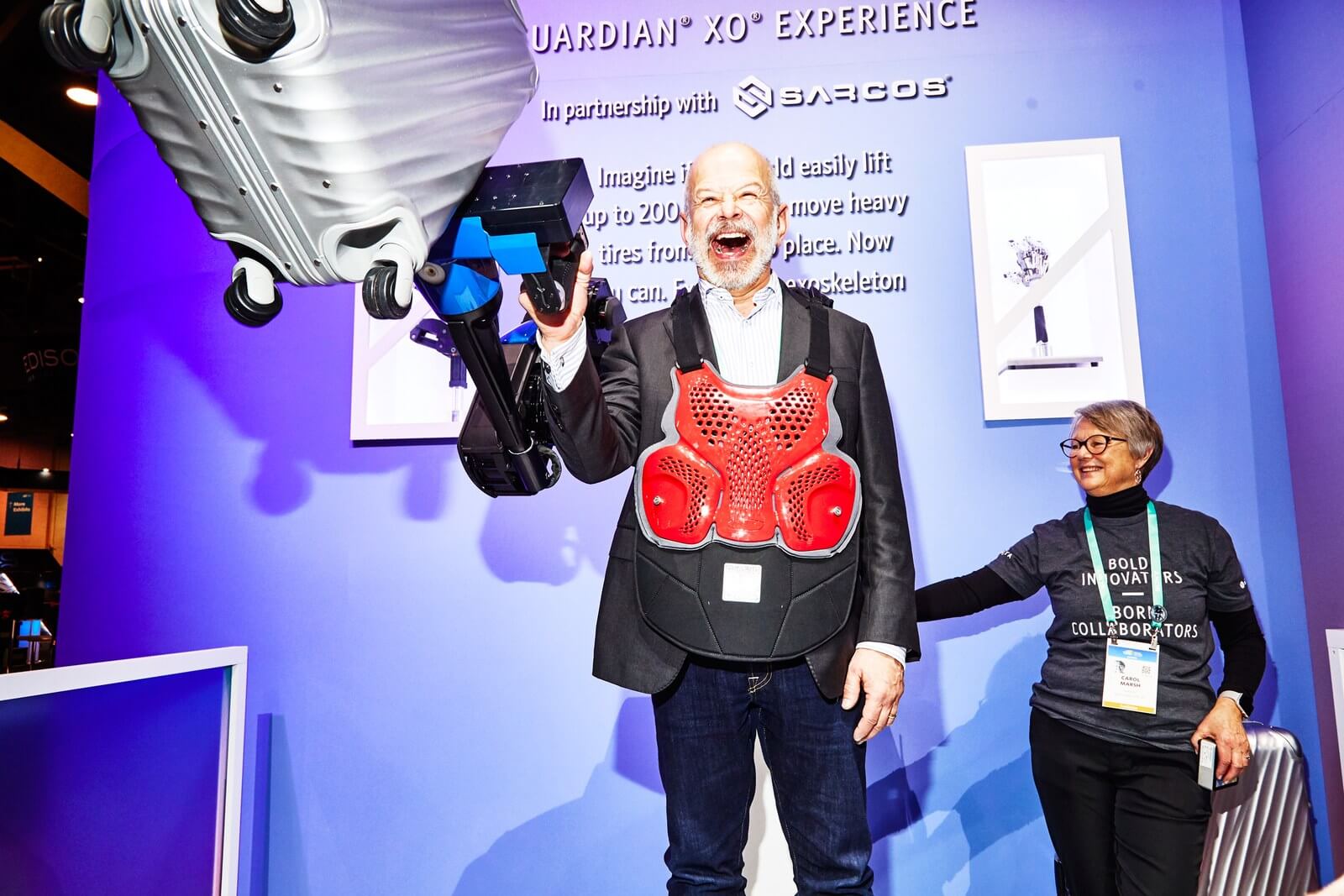 man in tech suit