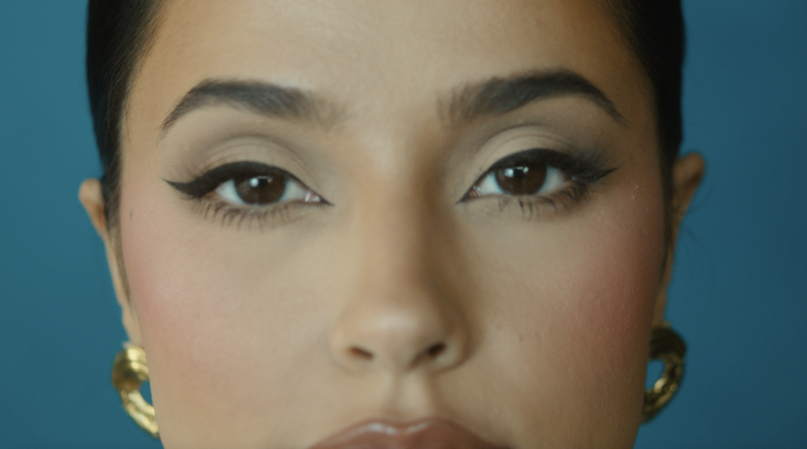woman staring into camera