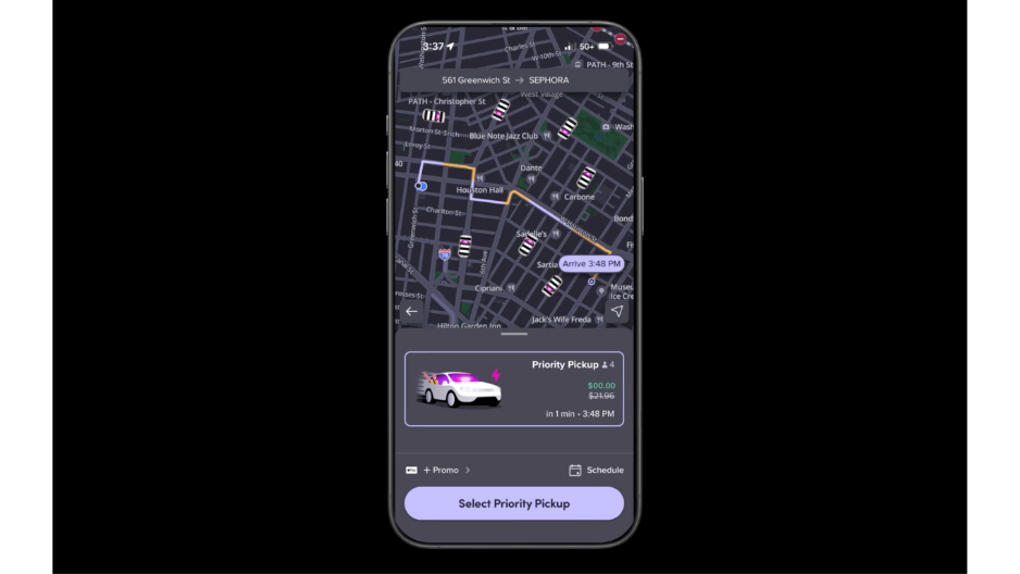 Lyft Sephora Pick-up UX Screen iPhone